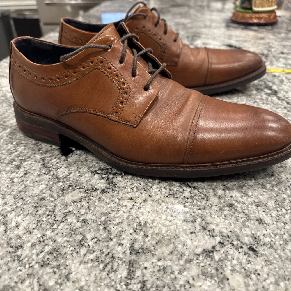 Cole Haan C28882 Brown Leather Cap Toe Dress Shoes‎ Mens Size 10 M #007